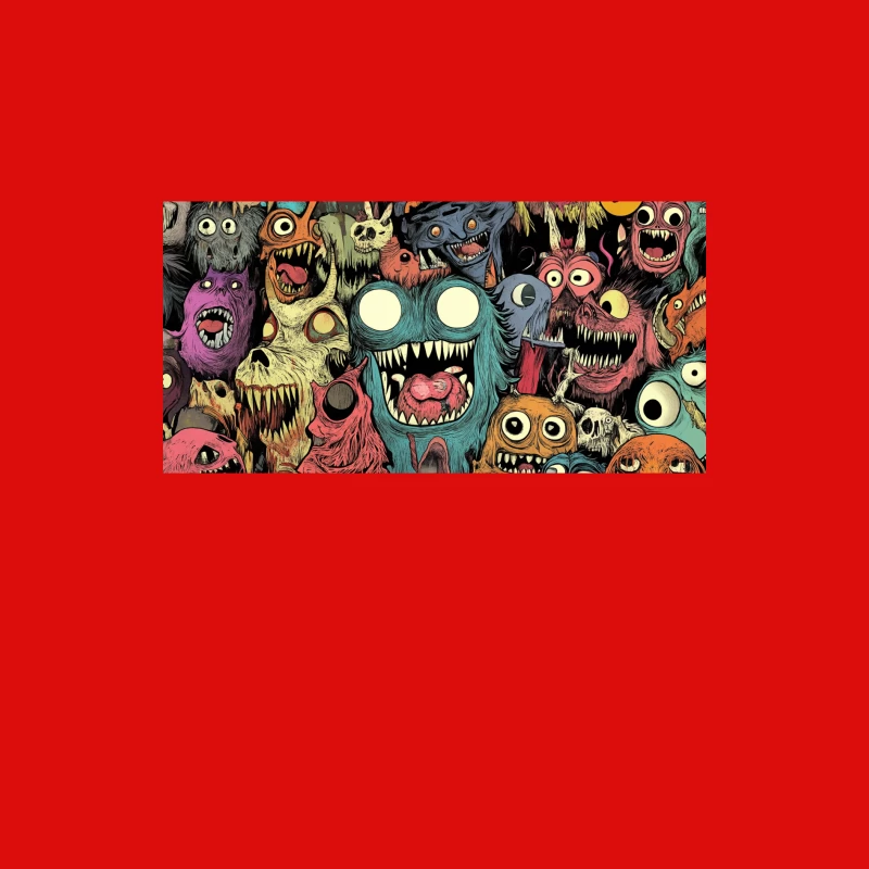 Colorful Cartoon Monsters: A Bizarre Creature Illustration Male Tank Top