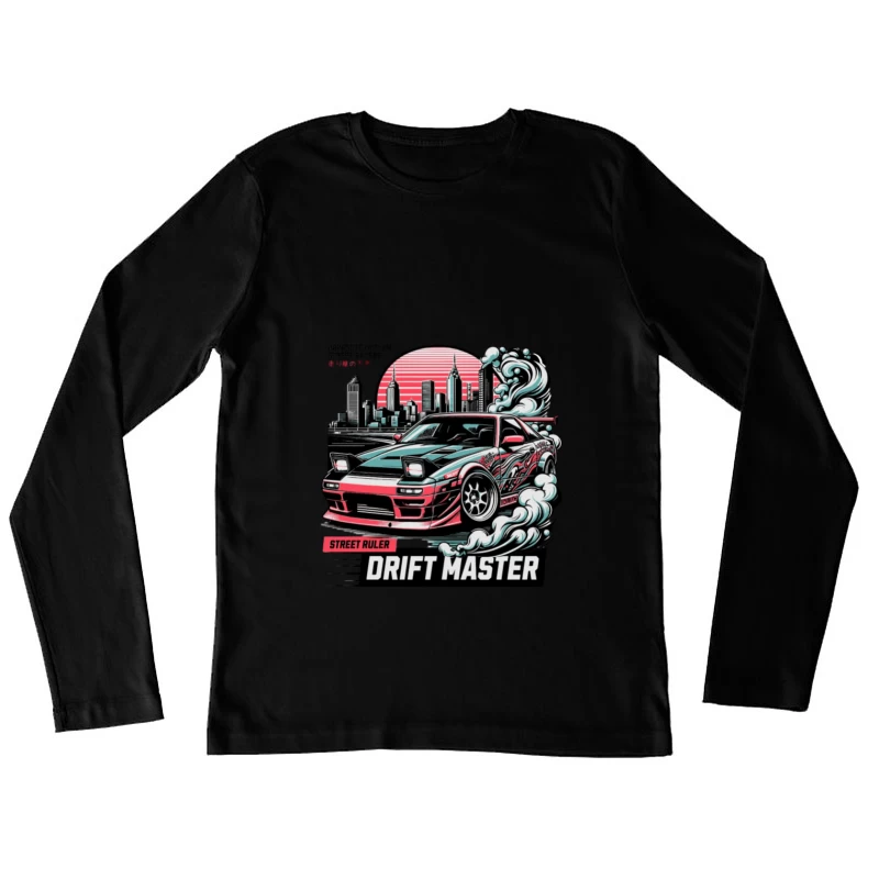 Voiture de Drift dans Paysage Urbain Femme Manches Longues T-Shirt