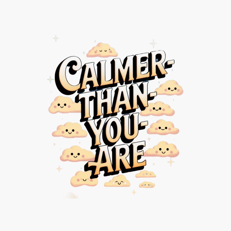 Calming Typography with Cute Cloud Illustrations: A Motivational Message Cotton Tote Bag