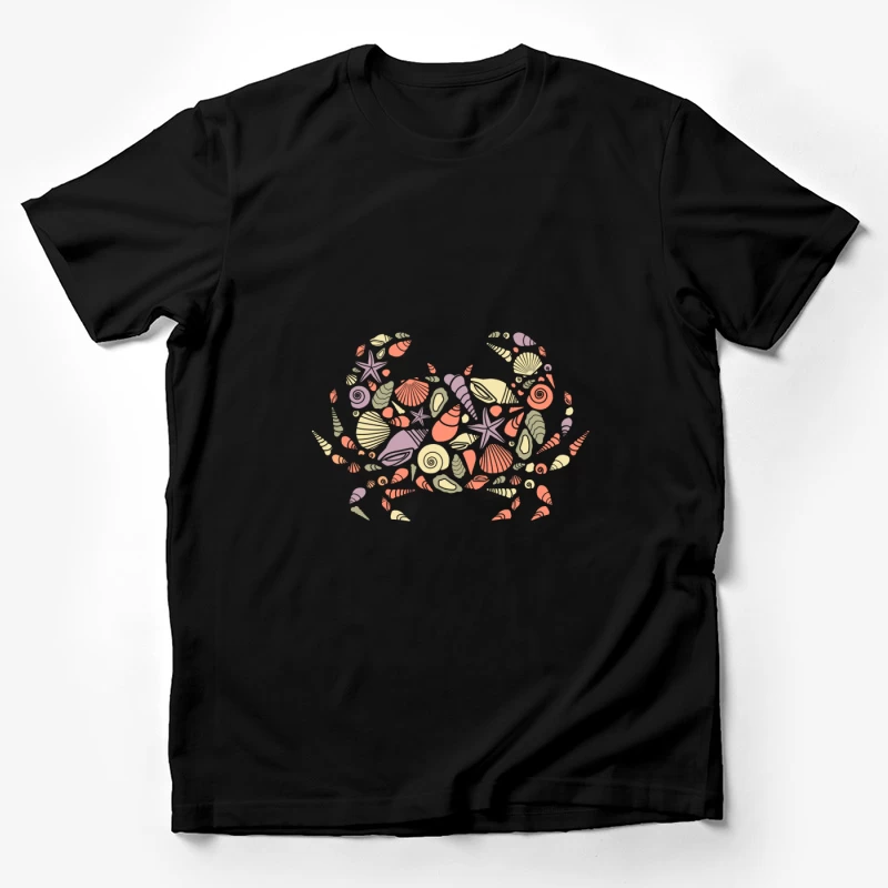 Crabe composé de coquillages colorés Homme T-Shirt