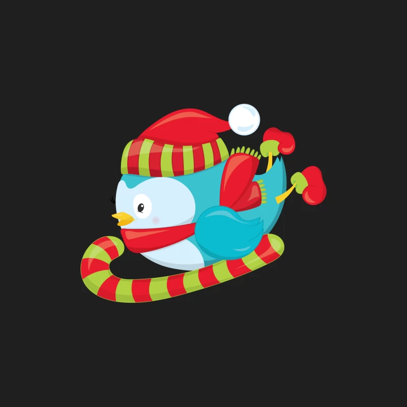 Oiseau mignon en hiver avec bonnet et écharpe Homme Débardeur