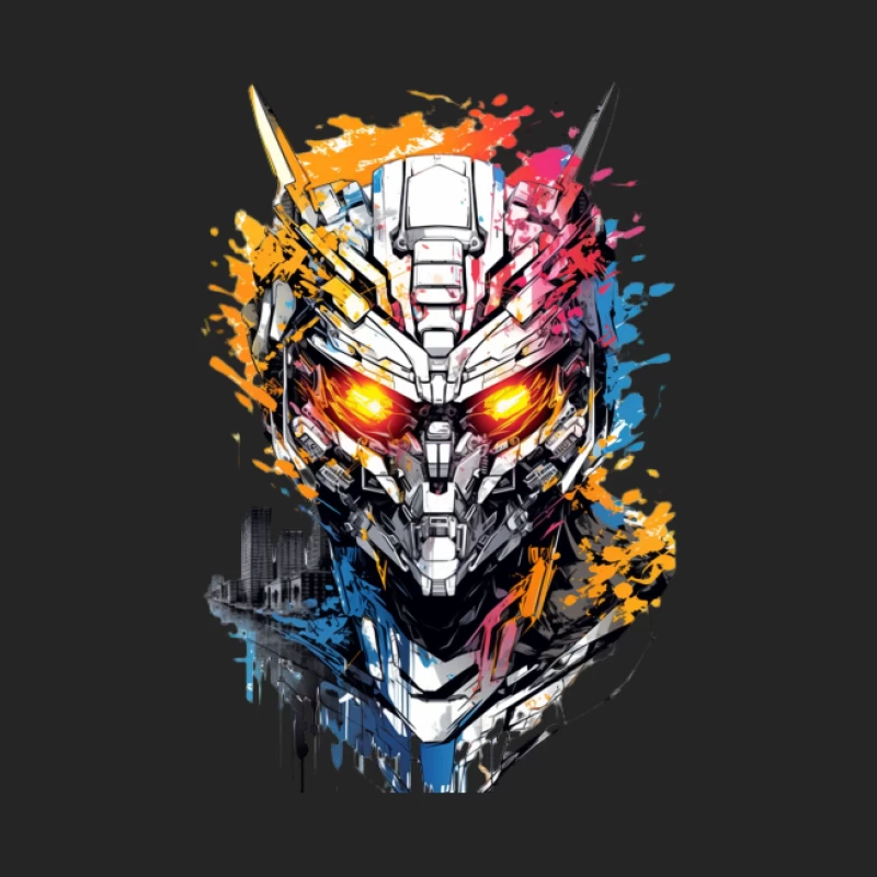 Futuristischer Roboterhelm mit leuchtenden Augen Herren Pullover Sweatshirt