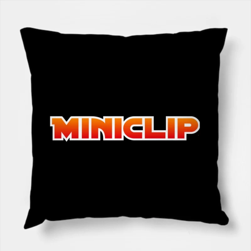 Miniclip Gaming Company Logo in Orange and Red Gradient Typography Throw Pillow