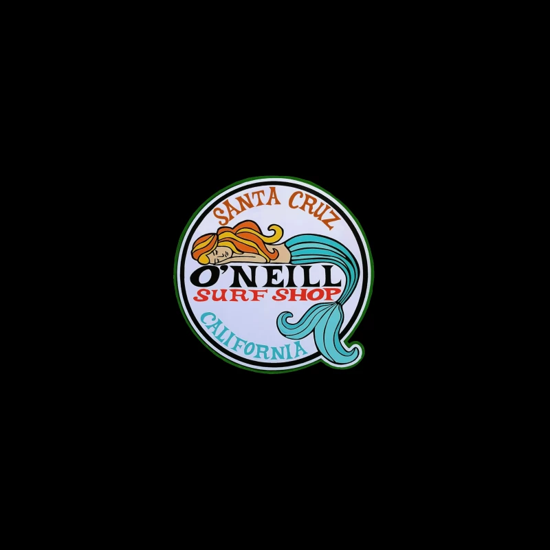 Vintage O'Neill Surf Shop Logo from Santa Cruz, California Desk Mat