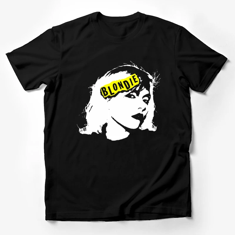 Blondie Band Artistic Logo Design in Black and White Male T-Shirt