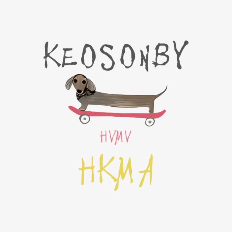 Hund auf Skateboard mit Schrift Herren Langarm T-Shirt
