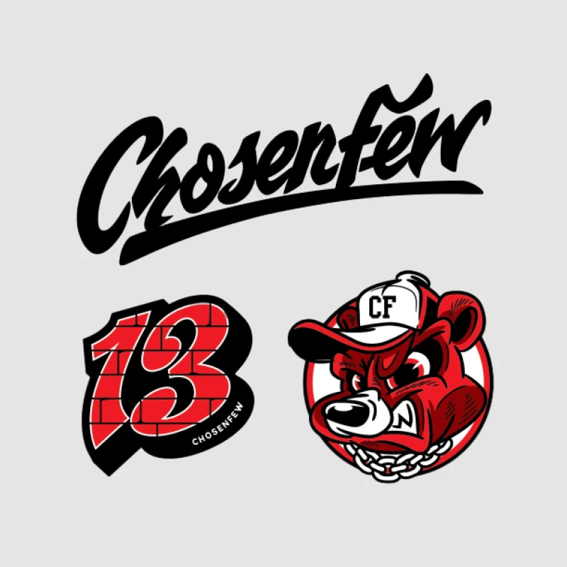 Aggressiver Bär, Graffiti, Chosen Few Herren Pullover Hoodie