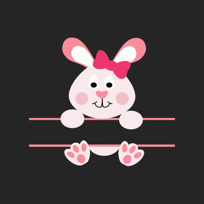 Lapin mignon avec nœud rose Homme Sweat-shirt à enfiler