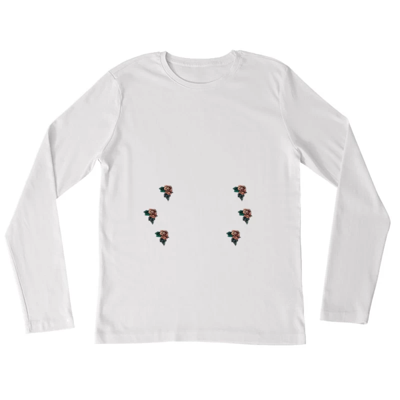 Motif floral de roses Femme Manches Longues T-Shirt