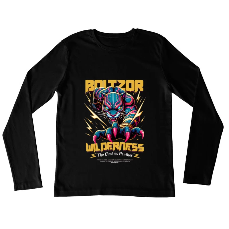 Elektrische Panther im Sturm Damen Langarm T-Shirt