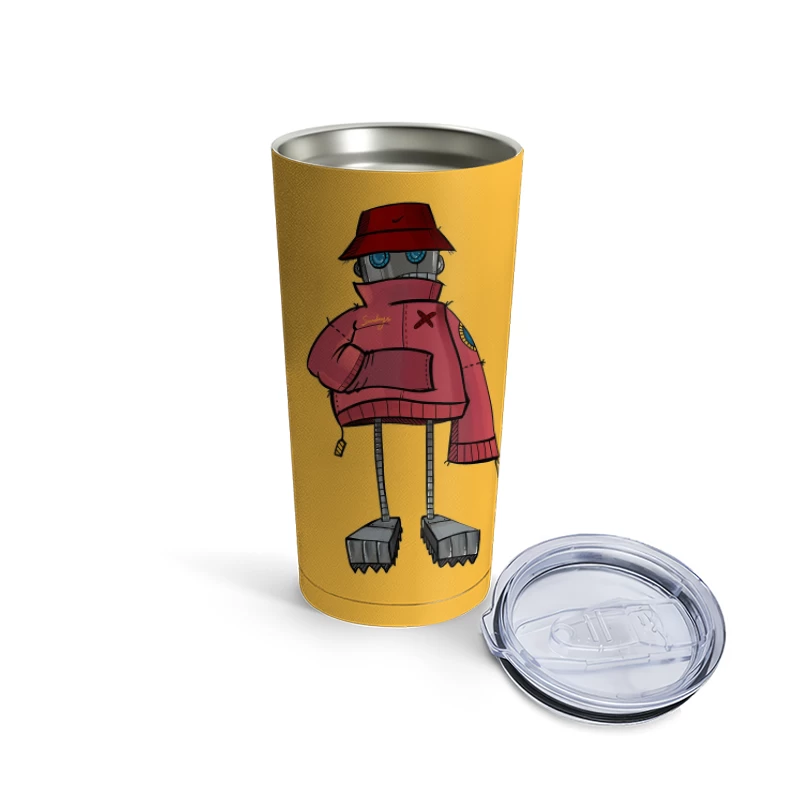 Robokite in Red Hoodie Travel Mug