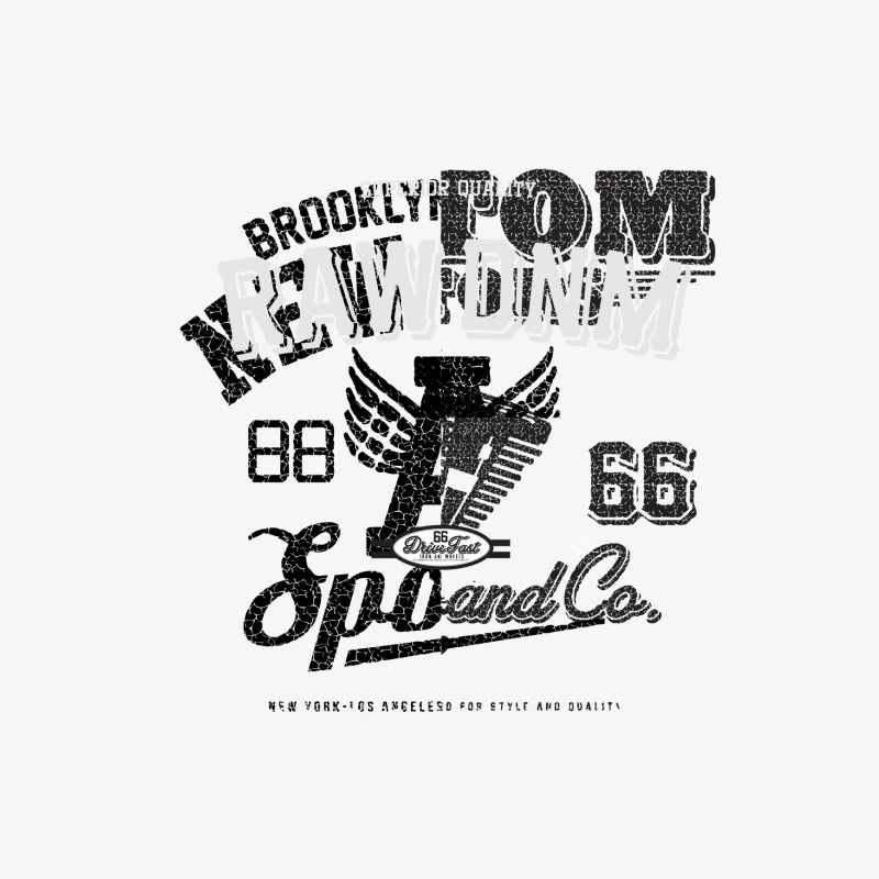 Rohes Denim-Design mit Route 66 Motiv Herren Pullover Sweatshirt