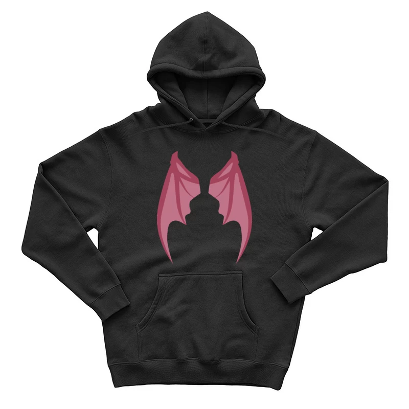Rosa Drachenflügel Illustration Herren Pullover Hoodie