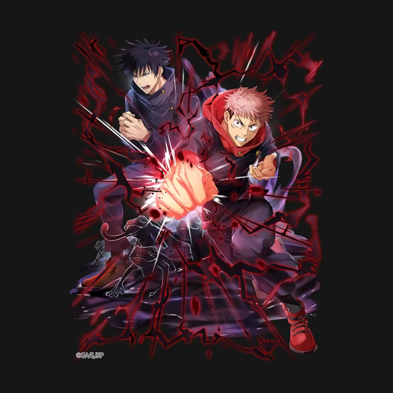 Energische Anime-Kämpfer mit roter Aura Herren T-Shirt