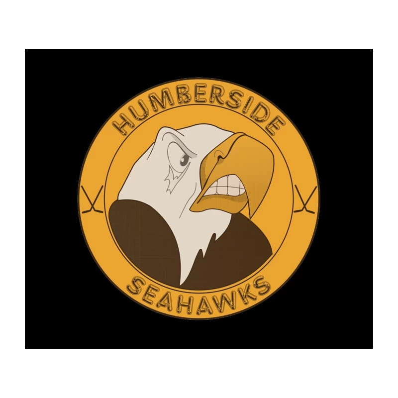 Circular Yellow Seahawk Mascot Logo for Humberside Seahawks Tapestry