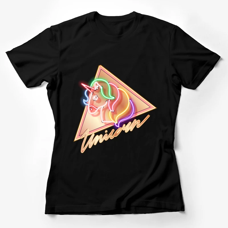 Élégant Néon Licorne Femme T-Shirt