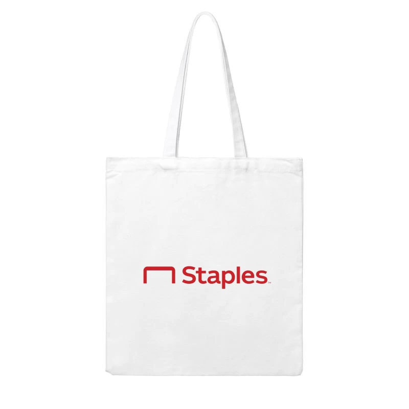 Staples Office Supply Retail Company Logo in Red Cotton Tote Bag