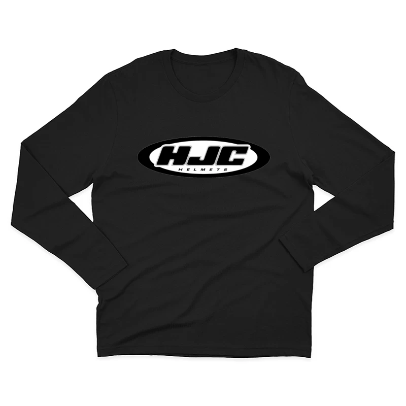 HJC Helmets Motorcycle Brand Logo in Black and White Male Long Sleeve T-Shirt