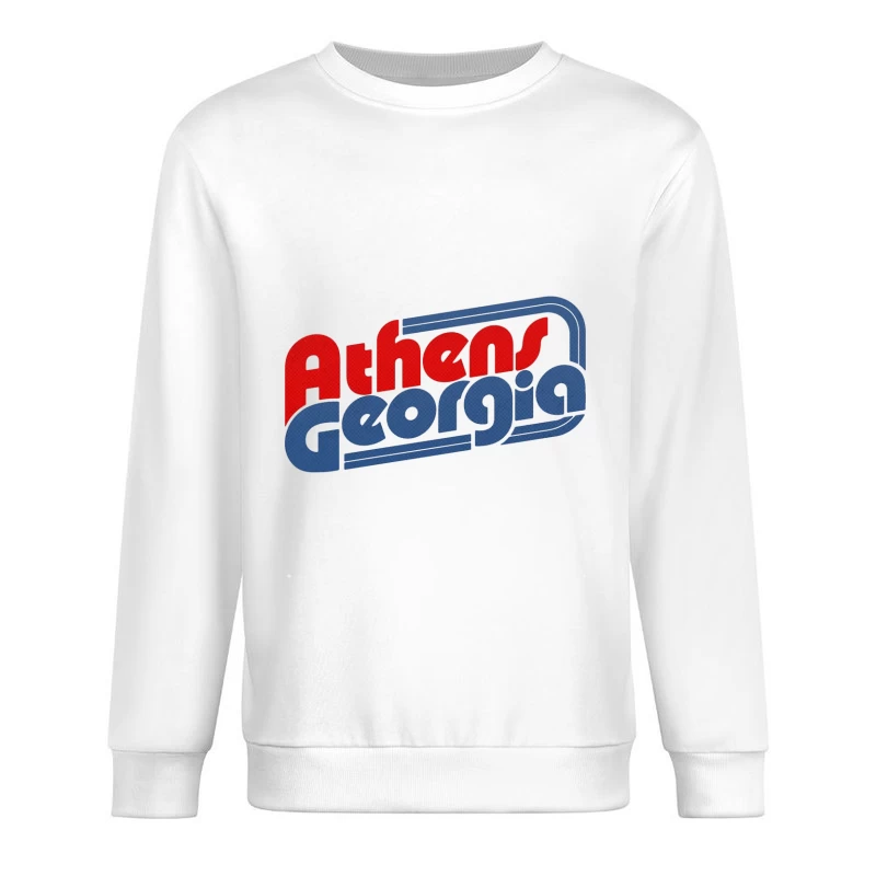 Retro Typography Design for Athens, Georgia Male Pullover Sweatshirt