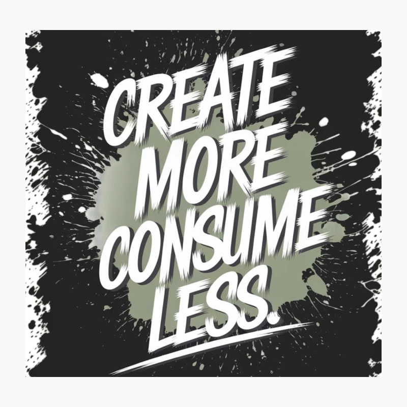 Creative Minimalism: Motivational Typography Against Consumerism Throw Pillow
