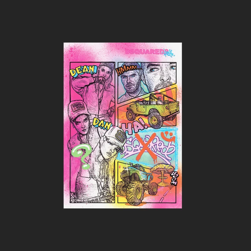 Bunte Comic-Collage mit Fahrzeugen und Figuren Herren Pullover Sweatshirt