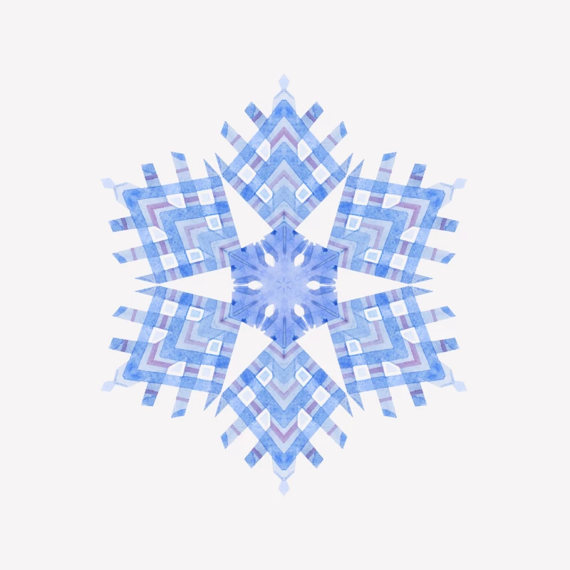 Flocon de neige aquarelle bleu Femme T-Shirt