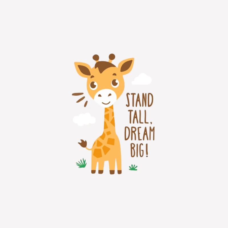 Steh hoch, träume groß mit einer niedlichen Giraffe Herren T-Shirt