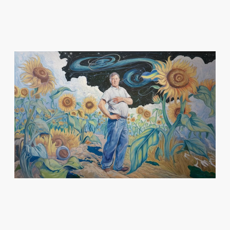 Cosmic Sunflower Field: A Surrealist Blend of Nature and Universe Travel Mug