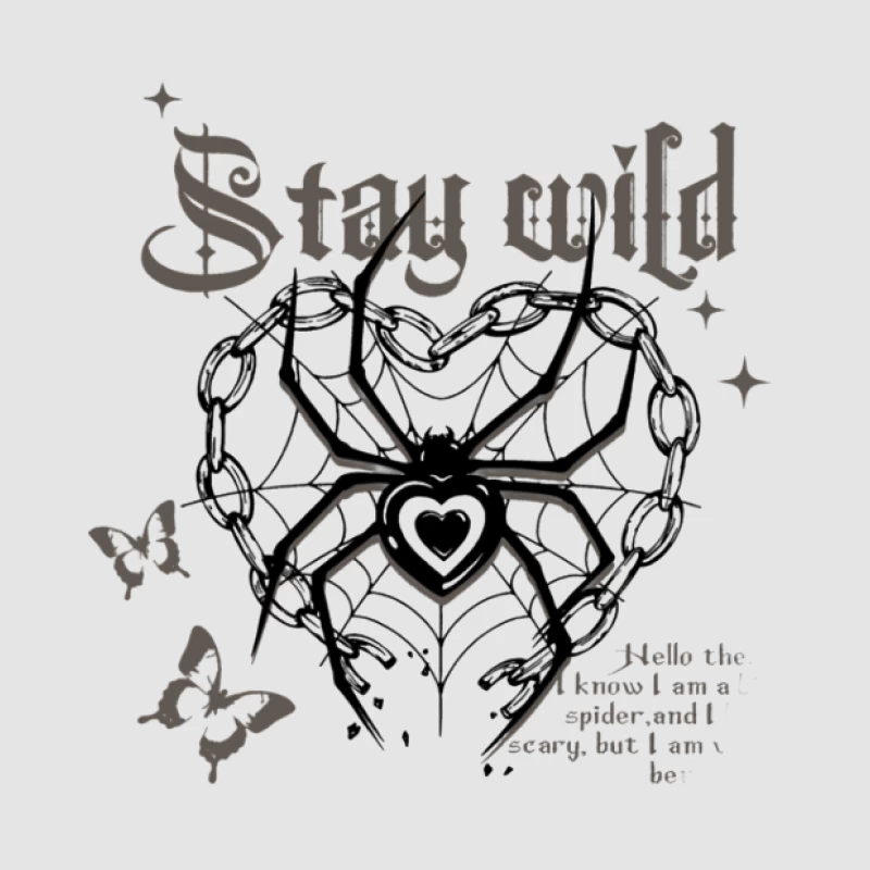 Bleib wild mit Spinne und Herzen Herren Pullover Hoodie