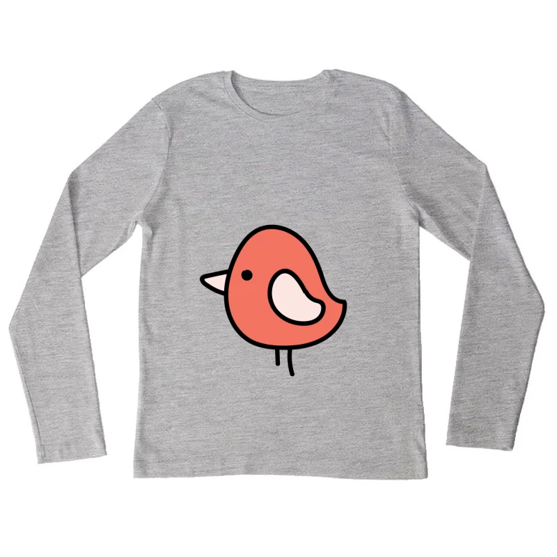 Illustration mignonne d'un oiseau coloré Femme Manches Longues T-Shirt