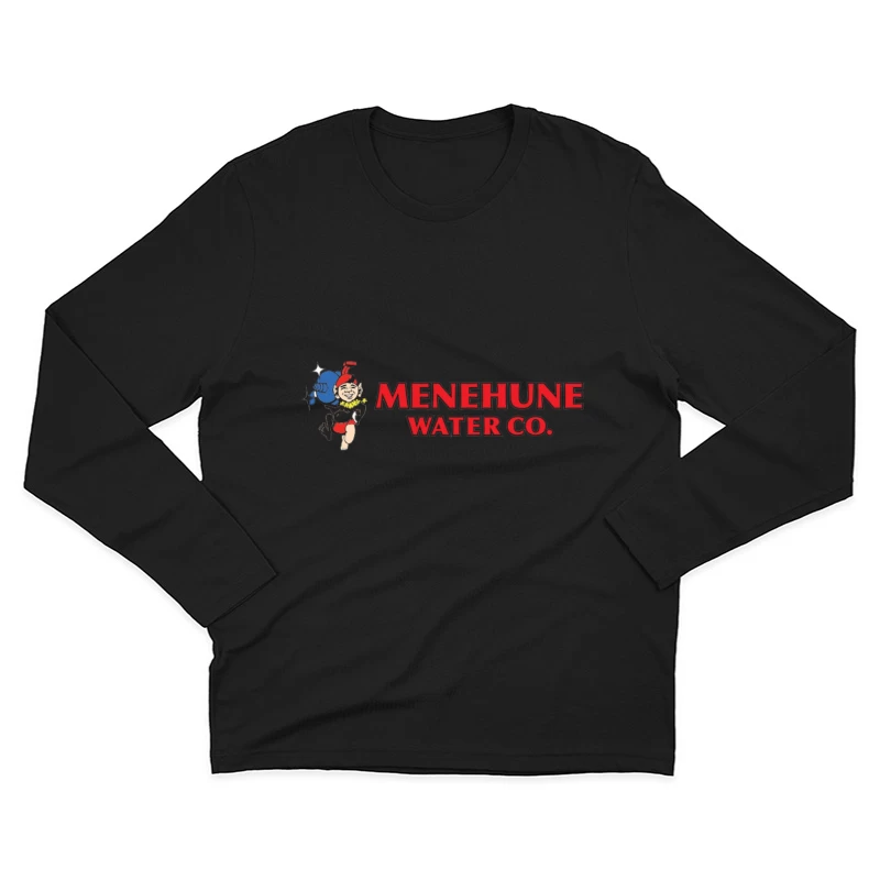 Vintage Menehune Water Company Logo with Cartoon Mascot Male Long Sleeve T-Shirt