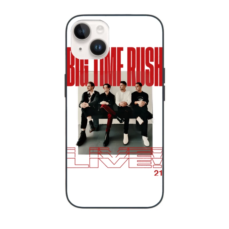 Big Time Rush Band Promotional Photo with Red Typography Design iPhone Case