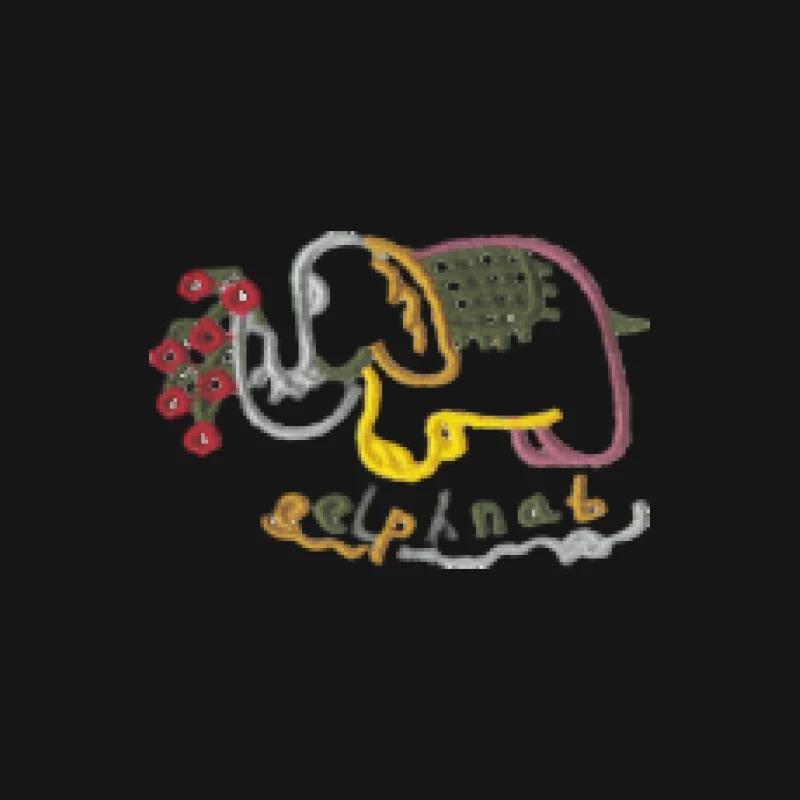 Elefant mit Blumenstickerei Damen Langarm T-Shirt