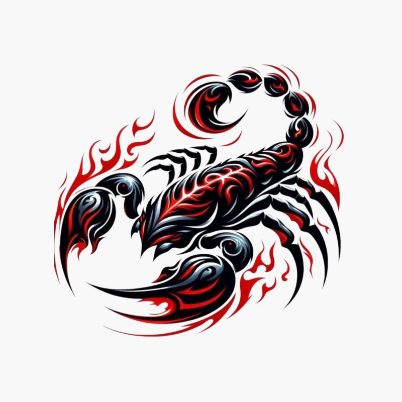 Stylized Scorpion with Flames Cotton Tote Bag
