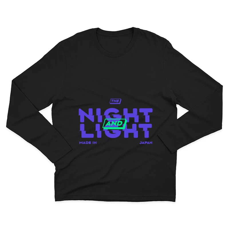 Nacht und Licht Design aus Japan Herren Langarm T-Shirt