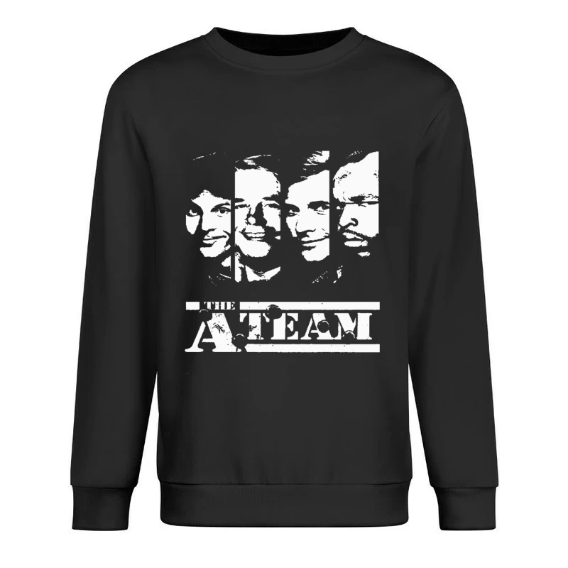 Minimalist Line Drawing of Multiple Faces Male Pullover Sweatshirt