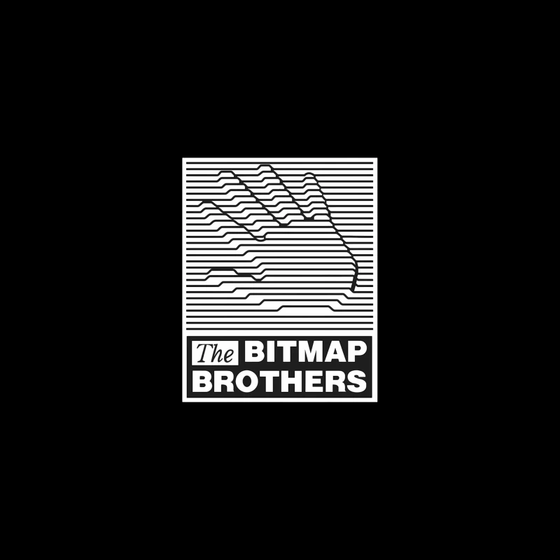 Bitmap Brothers Logo with Striped Hand Optical Illusion Travel Mug