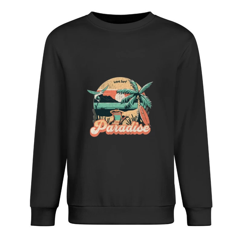 Paradies Surfstrand Illustration Herren Pullover Sweatshirt