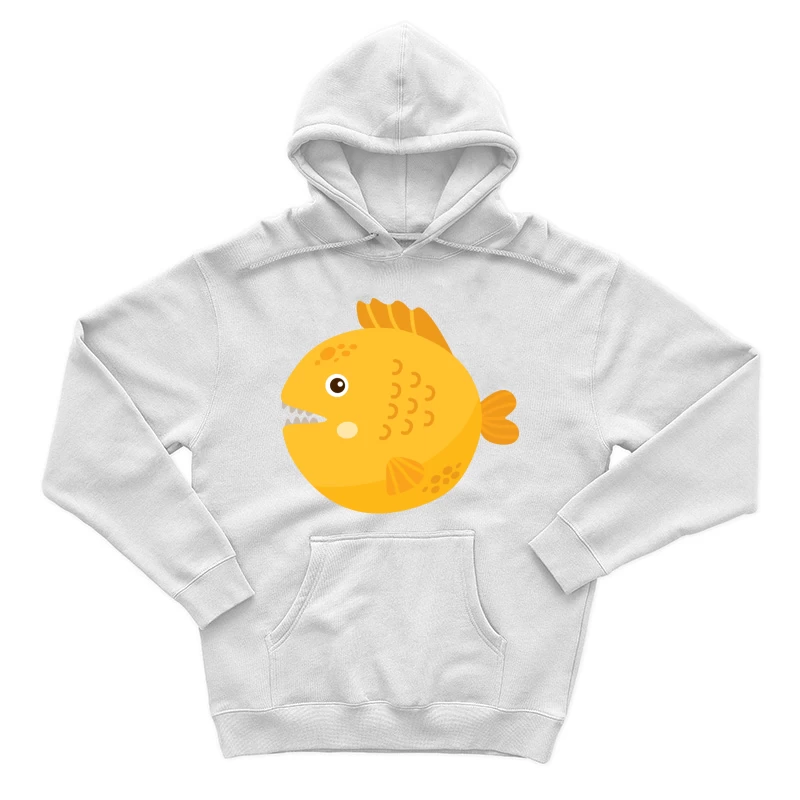 Poisson jaune mignon avec dents pointues Homme Sweat à capuche