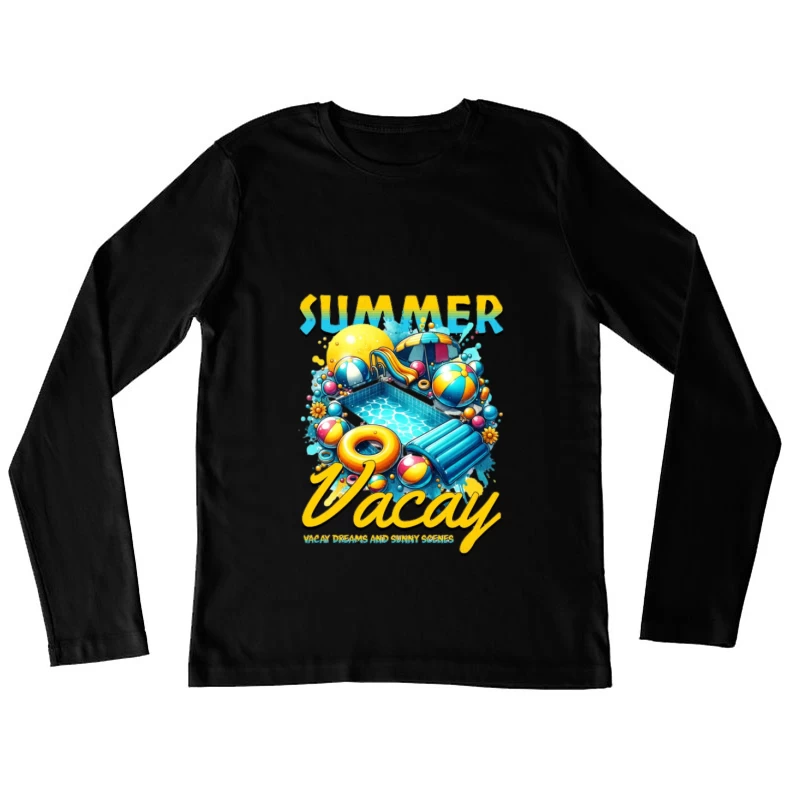Vacances d'été à la piscine Femme Manches Longues T-Shirt