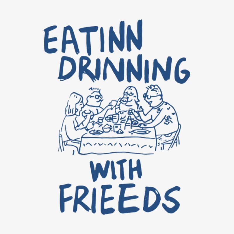 Gemeinsames Essen mit Freunden Herren Langarm T-Shirt