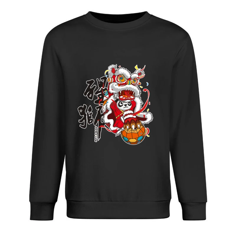 Panda-Löwentanz mit Fußball Herren Pullover Sweatshirt