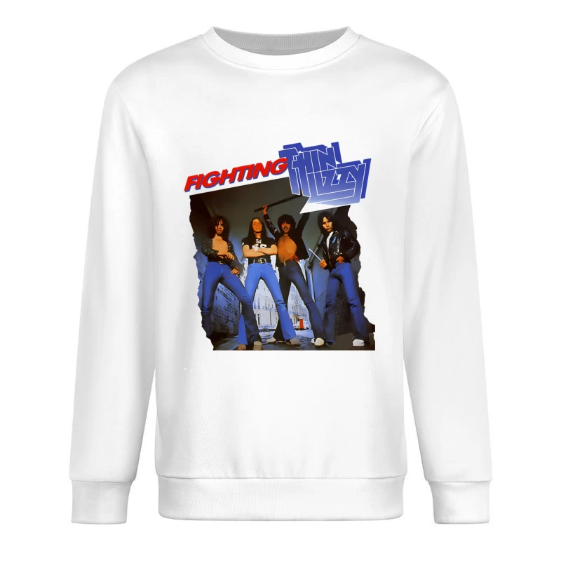 Thin Lizzy "Fighting" Album Cover Promotional Photo from 1970s Male Pullover Sweatshirt