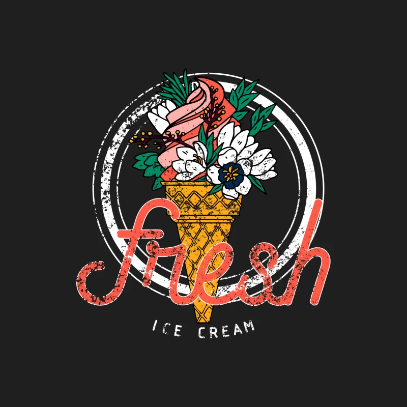 Illustration de cornet de glace avec fleurs Homme Débardeur