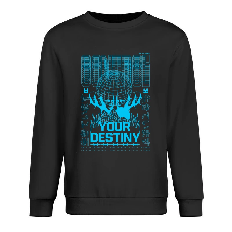 Kontrolliere dein Schicksal mit futuristischem Design Herren Pullover Sweatshirt
