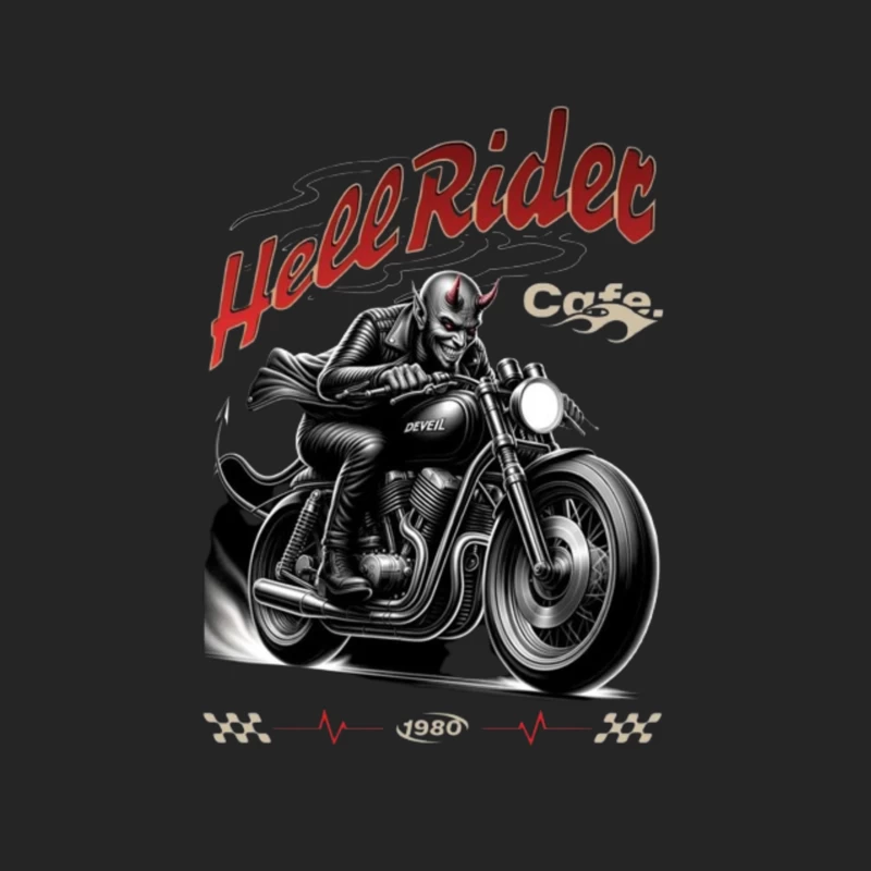 Hell Rider Vintage Cafe Racer Devil Motorcycle Art Female Pullover Sweatshirt