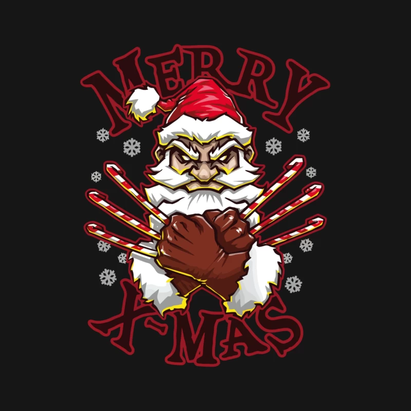 Muscle Santa: Merry X-Mas with Attitude Female T-Shirt