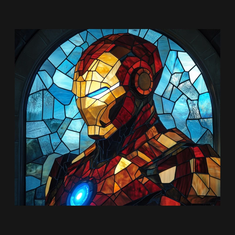 Iron Man Stained Glass Marvel Superhero Artwork Mouse Pad