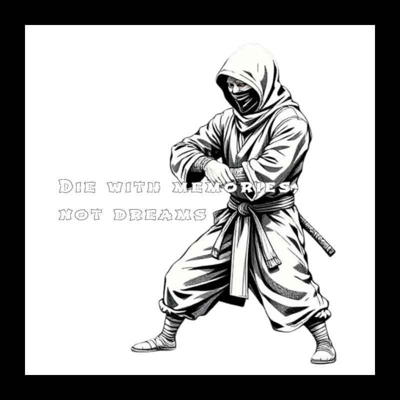 Artistic Ninja Warrior with Motivational Quote Pin