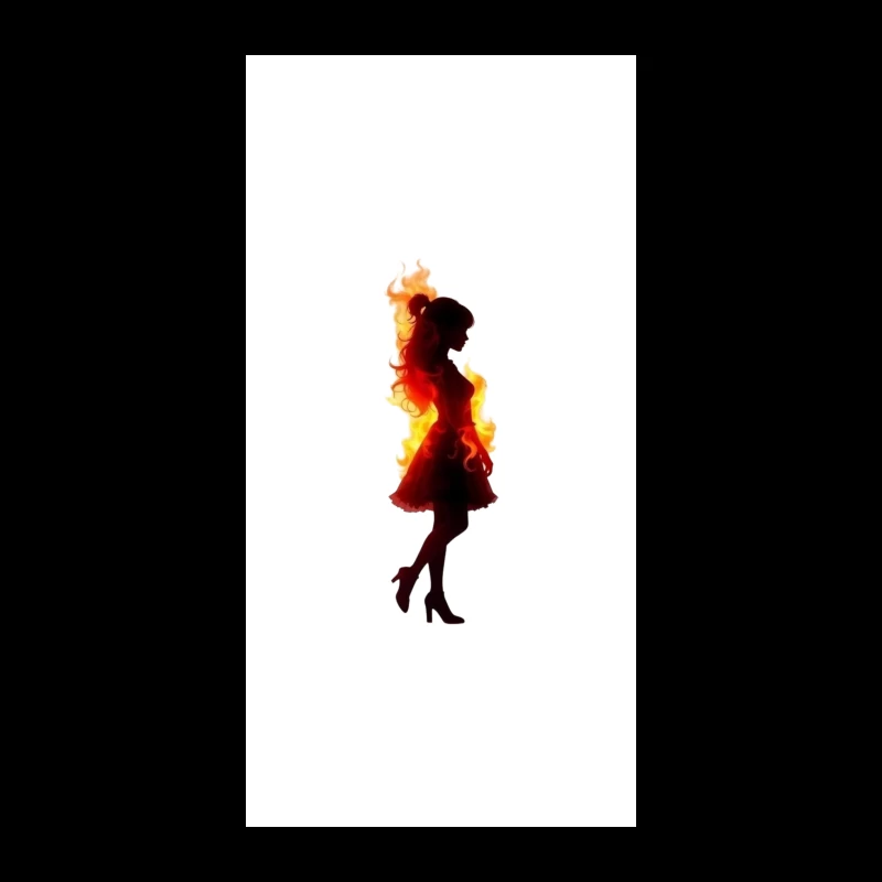 Fiery Female Silhouette in Elegant Dress iPhone Case